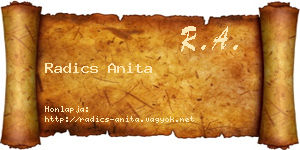 Radics Anita névjegykártya